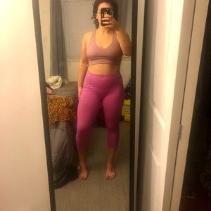 Til You Collapse pink cropped leggings